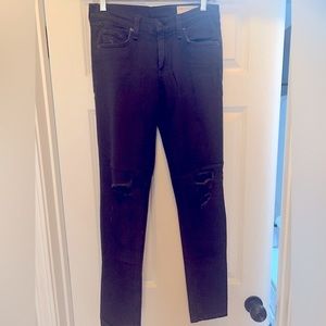 Rag & Bone skinny distressed black jeans 27